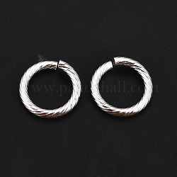 304 anillo de salto de acero inoxidable, anillos del salto abiertos, plata, 14x2mm, diámetro interior: 10 mm, 12 calibre