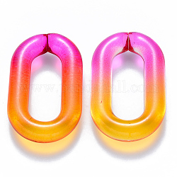 Zweifarbige transparente Acrylverbindungsringe, Quick-Link-Anschlüsse, zur Herstellung von Kabelketten, Oval, orange, 39x23.5x7 mm, Innendurchmesser: 25x10 mm