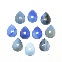 Cabuchones de ágata natural, teñido, lágrima, azul real, 13~14x9~10x5mm