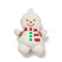 Pendenti grandi in stile natalizio in plastica pvc, pupazzo di neve, 53x37x20.5mm, Foro: 3 mm