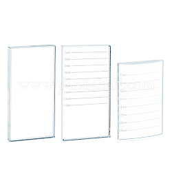 Fingerinspire 3 шт. 3 стиля k9 стеклянные накладки для наращивания ресниц, со шкалой, инструменты для наращивания ресниц, прямоугольные, прозрачные, 1шт / стиль