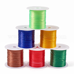 6 rouleau de 6 couleurs de ficelle de cristal élastique plate de 10 m, fil de perles élastique, pour la fabrication de bracelets élastiques, couleur mixte, 0.7mm, environ 10.94 yards (10 m)/sac, 1 rouleau / couleur
