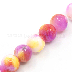 Naturali persiano perle di giada fili, tinto, tondo, viola, 8mm, Foro: 1.2~1.5 mm, circa 50pcs/filo, 16 pollice