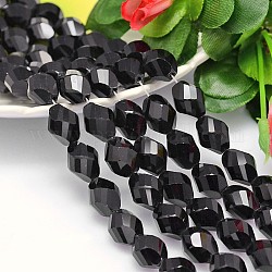 Chapelets de perles de cristal autrichien imitation polyèdre à facettes, grade AAA, noir, 13x10mm, Trou: 0.9~1mm, Environ 30 pcs/chapelet, 15.7 pouce