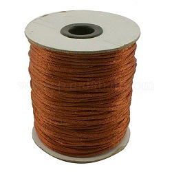 Nylon Thread, Rattail Satin Cord, Chocolate, 2mm, 100yards/roll(300 feet/roll)
