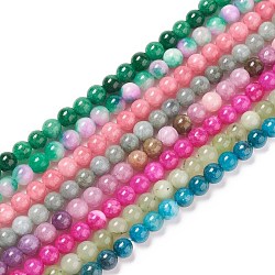 Fili di perle imitazione giada bianca naturale tinti, tondo, colore misto, 8mm, Foro: 1 mm,circa48pcs/filo, 15.16 pollici (38.5 cm)