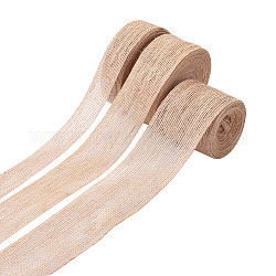 Илиси 3 рулон 3 стилей мешковиной ленты, гессеновая лента, джутовая лента, деревесиные, 1 рулон / стиль