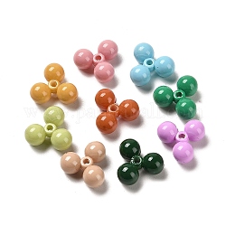 Perlas de acrílico de pintura para hornear, Rectángulo, color mezclado, 14x15x7mm, agujero: 1.8 mm