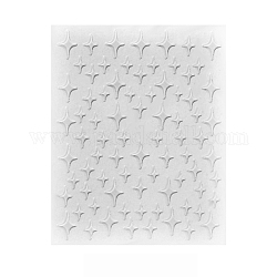 Nagelkunst Aufkleber Abziehbilder, selbstklebend, für Nagelspitzen Dekorationen, weiß, Stern-Muster, 101x78.5 mm