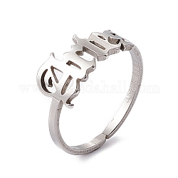 304 anello da polsino aperto costellazione in acciaio inossidabile da donna, Ariete, misura degli stati uniti 7 1/2 (17.7mm)