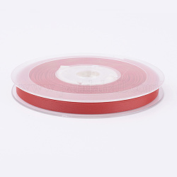 Ruban de satin mat double face, Ruban de polyester, ruban de noël, rouge, (1/4 pouce) 6 mm, 100yards / roll (91.44m / roll)