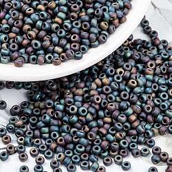 Miyuki runde Rocailles Perlen, japanische Saatperlen, 8/0, (rr401fr) mattschwarz ab, 3 mm, Bohrung: 1 mm, ca. 2111~2277 Stk. / 50 g
