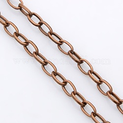 Iron Cable Chains, Soldered, Red Copper, 6x4mm
