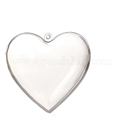 Decoraciones de colgantes rellenables de corazón de plástico transparente, para adorno de navidad, Claro, 100x98x56mm