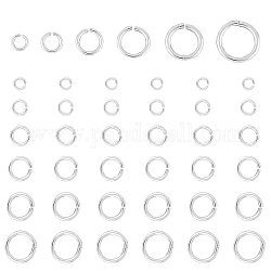 Hobbysay 300pcs 6 Stil Messingbiegeringe, offene Ringe springen, runden Ring, Platin Farbe, 3~8x0.5~1 mm, Innendurchmesser: 2~6 mm, 50pcs / style