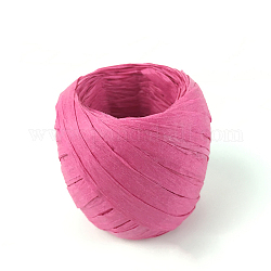 Packpapierschnur, zum Verpacken von Geschenken, DIY-Handwerk und Dekoration, tief rosa, 5~7 mm, 20 m / Rolle