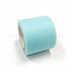 Deco Mesh Ribbons, Tulle Fabric, Tulle Roll Spool Fabric For Skirt Making, Aqua, 2 inch(5cm), about 25yards/roll(22.86m/roll)
