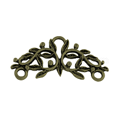 Tibetan Style Alloy Chandelier Components, Cadmium Free & Nickel Free & Lead Free, Antique Bronze, 14x29x2mm, Hole: 2mm
