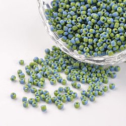 12/0 perles en verre de couleurs opaques, perles rondes de semences, pelouse verte, 1.5~2x2mm, Trou: 0.5mm, environ 22500 pcs/450 g