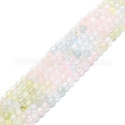 Natural Morganite Beads Strands, Faceted, Round, 3mm, Hole: 0.7mm, about 116~125pcs/strand, 15.16~15.55 inch(38.5~39.5cm)