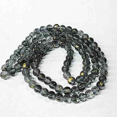 Выпечка окрашенные стеклянные бусины пряди DGLA-YW0002-01A-01-1