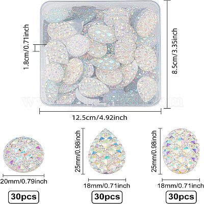 Кабошоны из смолы в стиле 90 шт. CRES-CA0001-04-1