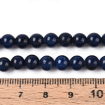 Нити круглых бусин из натурального окрашенного нефрита машан G-T139-6mm-67G-1