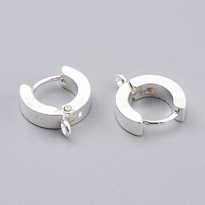 201 фурнитура для сережек-колец Huggie Hoop из нержавеющей стали STAS-A167-01C-S-1