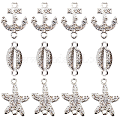 30 шт. 3 стиля подвески-соединители из сплава с кристаллами и стразами FIND-SC0007-89-1