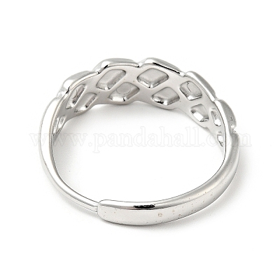 Женское кольцо с ромбовидной текстурой и регулируемым размером из нержавеющей стали 304 RJEW-I085-05P-1