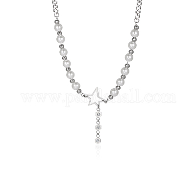 Колье-подвеска в форме звезды с искусственным жемчугом TK4545-1