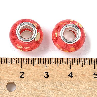 Прозрачные европейские бусины-рондель из смолы RESI-S023-30-1