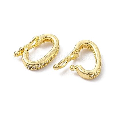 Застежки-твистеры из латуни с микропейвом и прозрачным фианитом KK-K360-28G-1