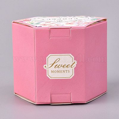 六角形のお菓子の包装箱 結婚披露宴のギフト用の箱 ボックス 花と言葉