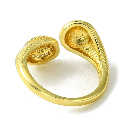 Открытые манжеты из латуни с микропаве кубический цирконий RJEW-K256-19G-1