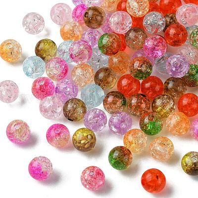 200 шт. 8 цвета прозрачные хрустящие акриловые бусины CACR-FS0001-03-1