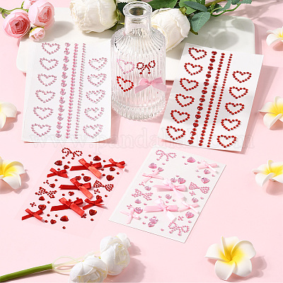 4 шт. 4 стиля наклейки для раскрашивания лица из смолы AJEW-SP0002-69-1