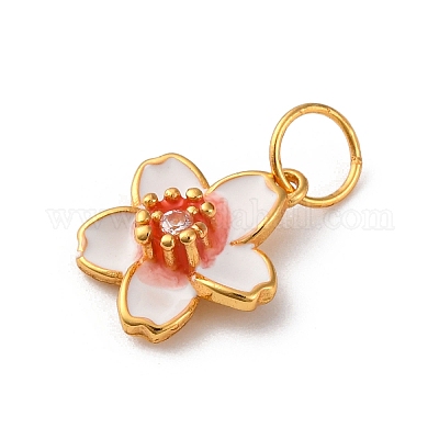 925 подвеска-цветок из стерлингового серебра с белой эмалью STER-D304-03G-1