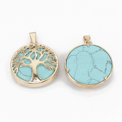 Синтетические бирюзовые подвески G-S292-10B-G-1