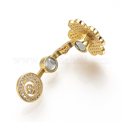 Латунные микро проложить кубического циркония магнитные застежки ZIRC-S058-05G-1