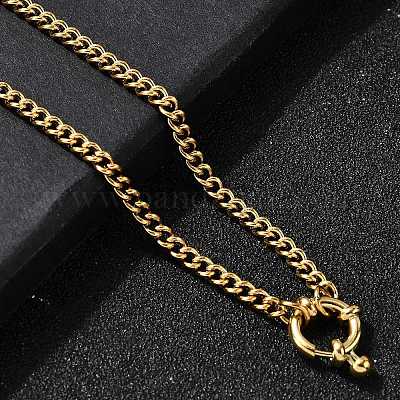 Женские витые цепочки из нержавеющей стали 304 с застежками-пружинными кольцами NJEW-Z091-08G-1