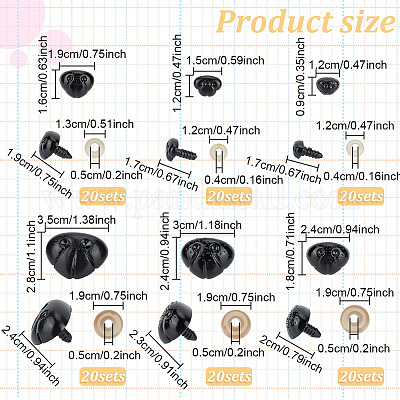 100 комплект 5-х видов пластиковых защитных носов DIY-GO0001-07-1