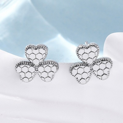 Латунь серьги EJEW-D288-11P-1