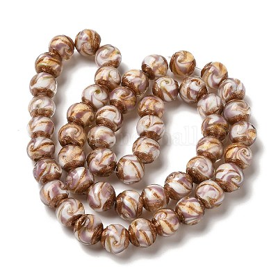 Нити золотых песочных бусин лэмпворк LAMP-E036-06A-1