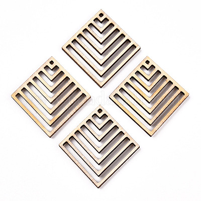 Подвески из неокрашенного натурального дерева тополя WOOD-TAC0002-39-1