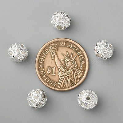 Латунные бусины со стразами  RB-H041-20-1