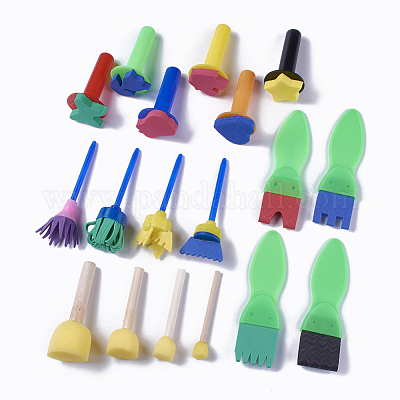 6PCS Sponge Brush Roller Painting Graffiti Tools Fun Rolling Stamp