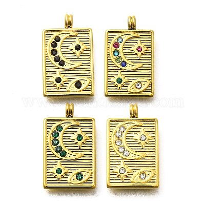 Подвески из нержавеющей стали 304 со стразами STAS-M109-14G-1