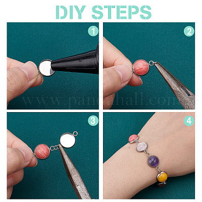 Набор для самостоятельного изготовления кулона из плоского круглого камня DIY-CA0003-52-1