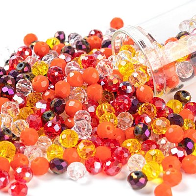 500шт 5цветные гальванические стеклянные бусины EGLA-LS0001-01B-1